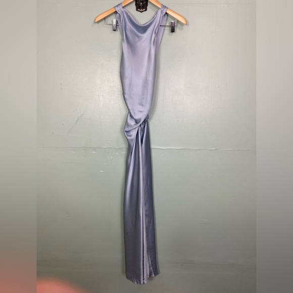 Reformation Casette Sleeveless Silk Midi Dress Cross Back Size 4 Light Blue - Picture 2 of 10